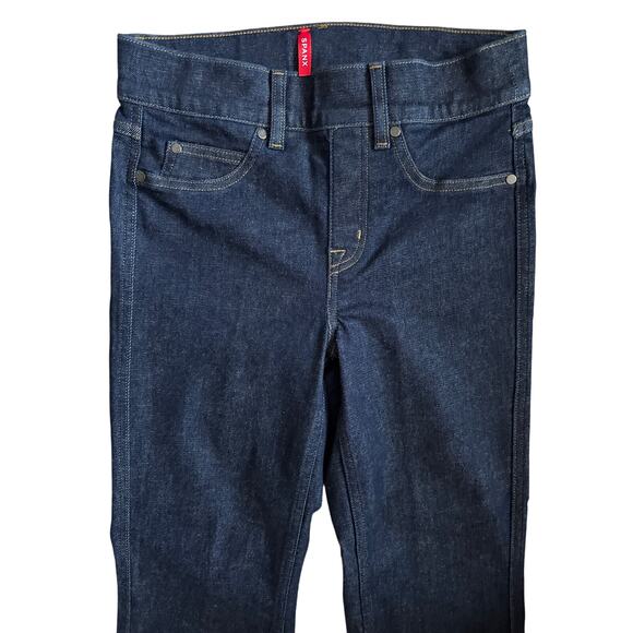 Spanx Kick Flare Original EveryWear Jeans Raw Indigo Size Small Petite - Picture 9 of 10